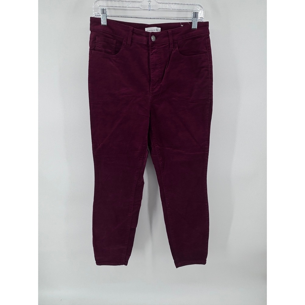 Ann Taylor LOFT Corduroy Pants Women's 29/8 Modern High Rise Burgundy 26" inseam